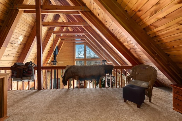 view of unfinished attic