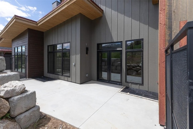 exterior space with french doors and a patio