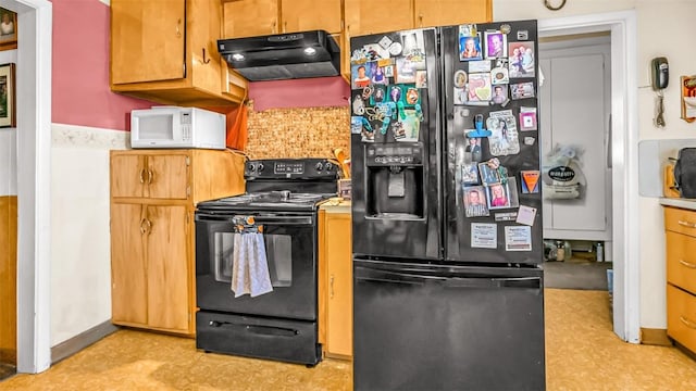 kitchen featuring black appliances