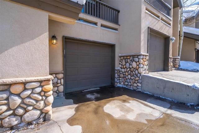 garage with driveway