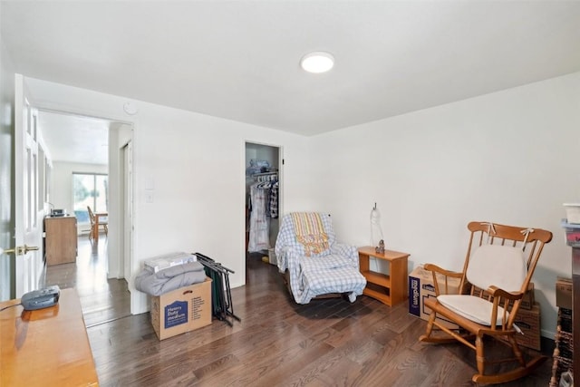 living area with wood finished floors