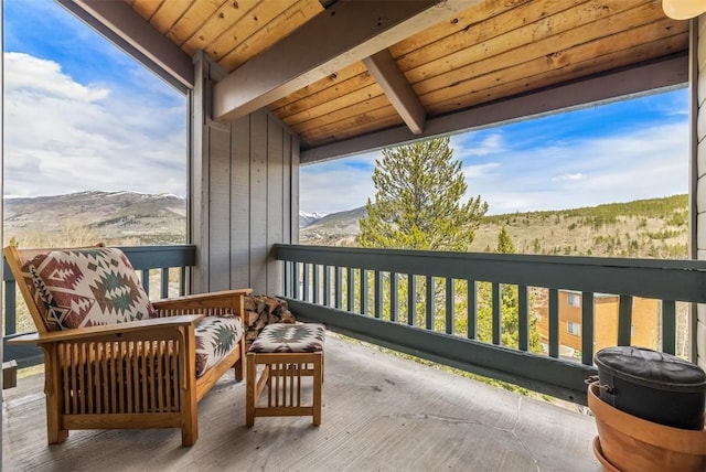 balcony with a mountain view