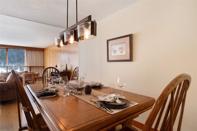 dining area featuring wood finished floors