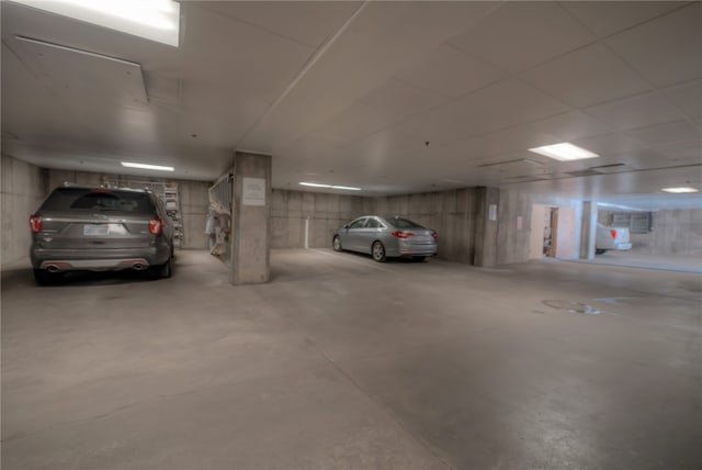 view of parking garage