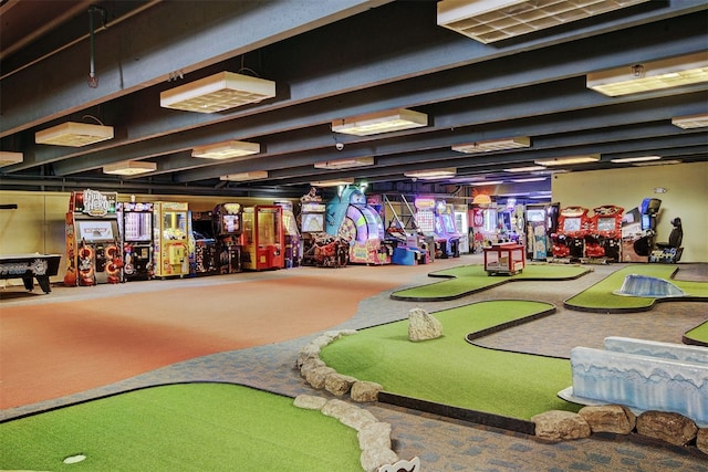 view of community featuring golf simulator