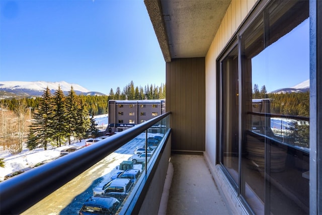 balcony with a mountain view