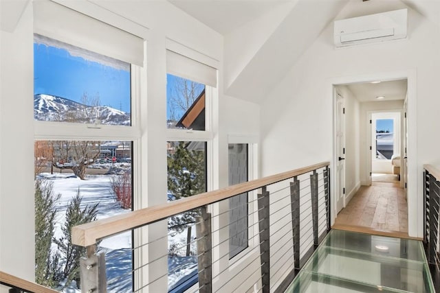 hallway featuring a wall mounted air conditioner