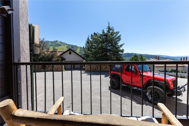 balcony with a mountain view