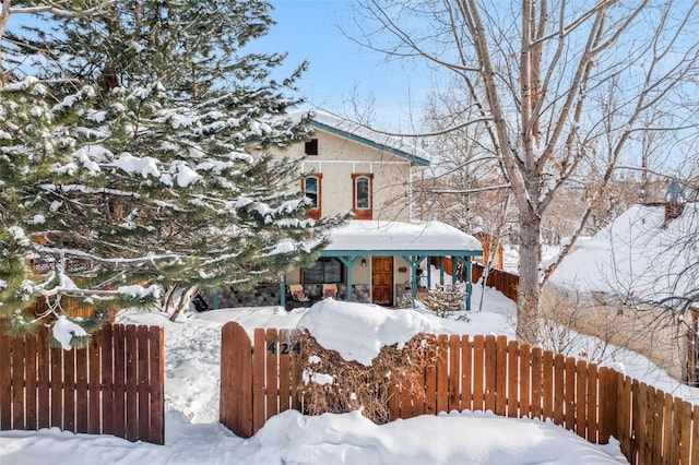 view of front of home with a porch