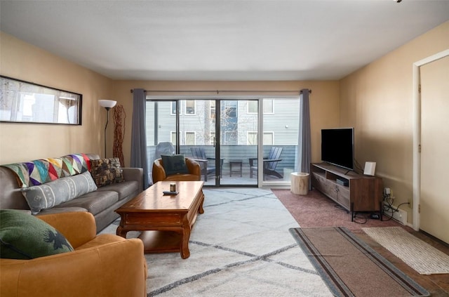 view of carpeted living area