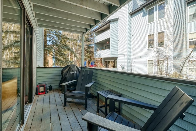 balcony with area for grilling