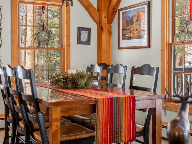 view of dining space