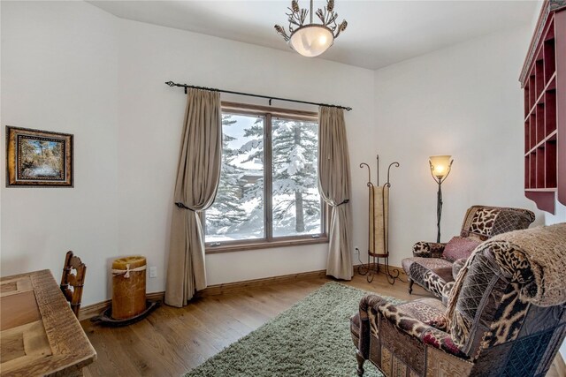 living area with light wood-type flooring