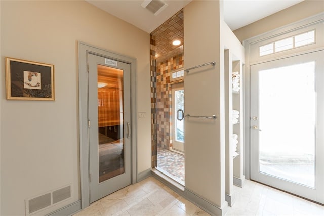 view of tiled foyer