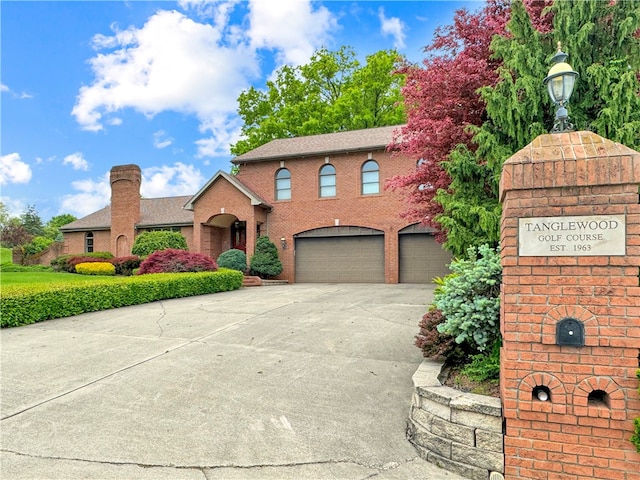 view of front of house with a garage