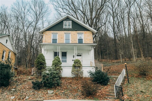 front of property featuring a porch