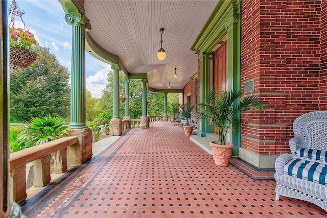 view of patio with a porch