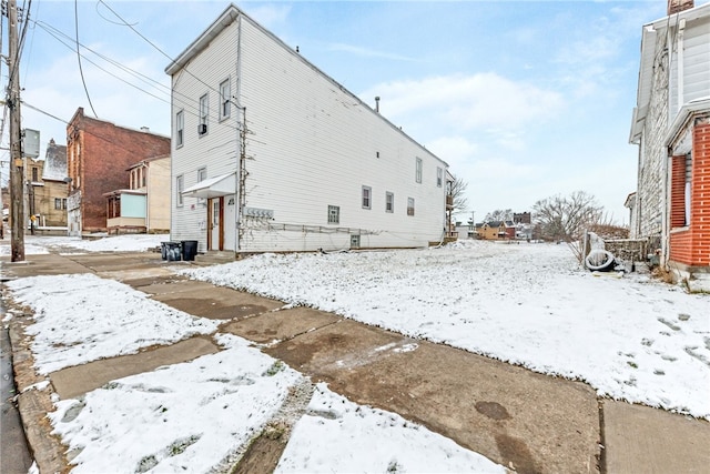 view of snowy exterior