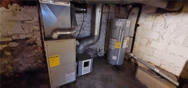 utility room featuring electric water heater