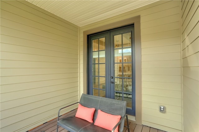 exterior space featuring french doors