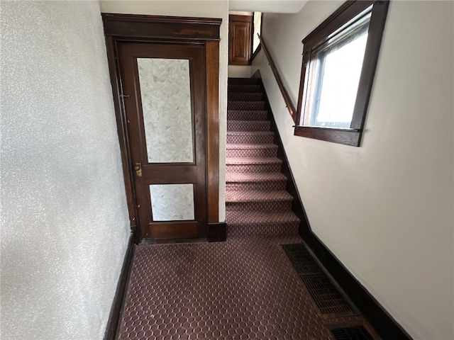 stairway with carpet