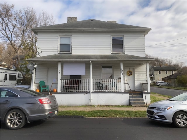 view of front facade featuring covered porch