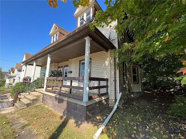 exterior space with a porch