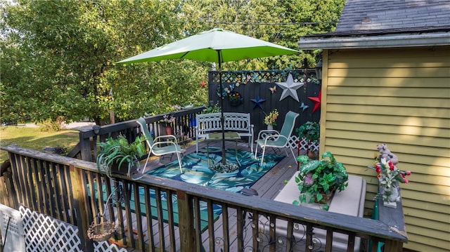 view of wooden deck