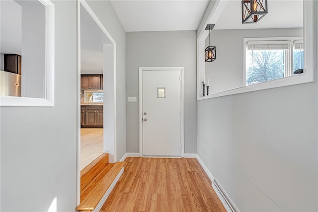 entryway featuring light hardwood / wood-style flooring