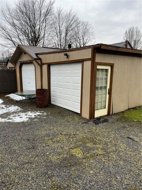 view of garage