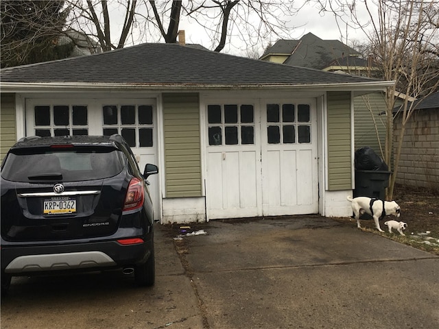 view of garage