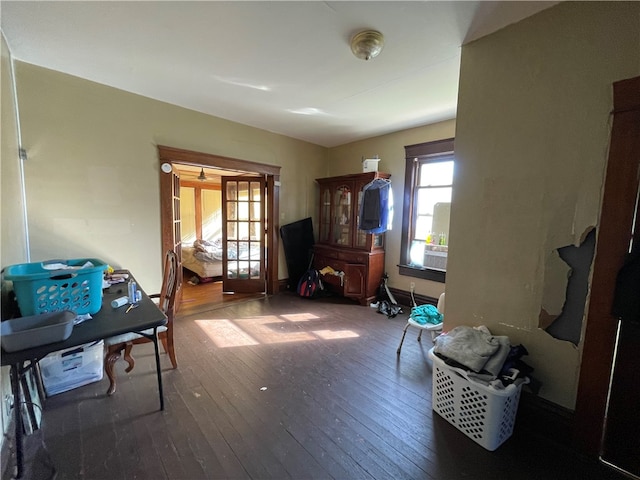 misc room with hardwood / wood-style floors