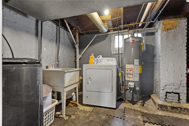 interior space with gas water heater