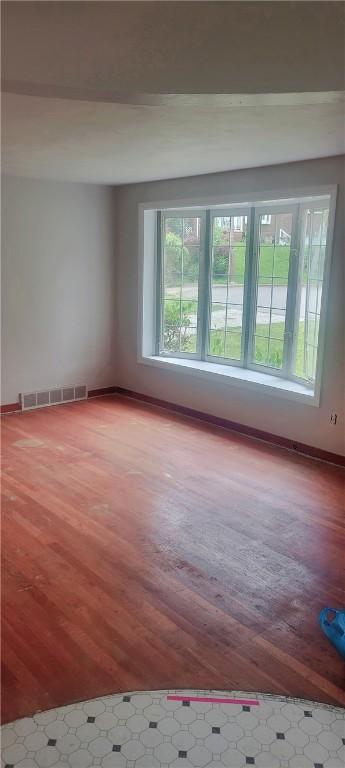 empty room with hardwood / wood-style flooring