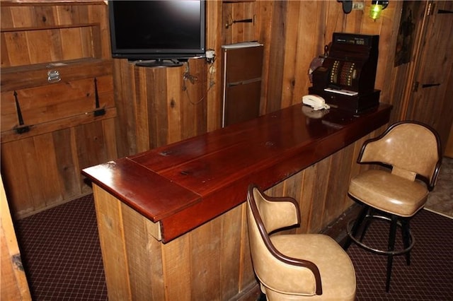 bar with wooden walls