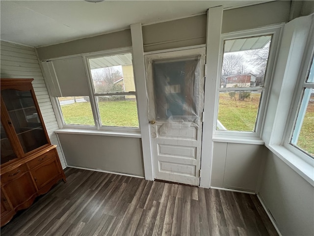 interior space featuring dark wood-type flooring