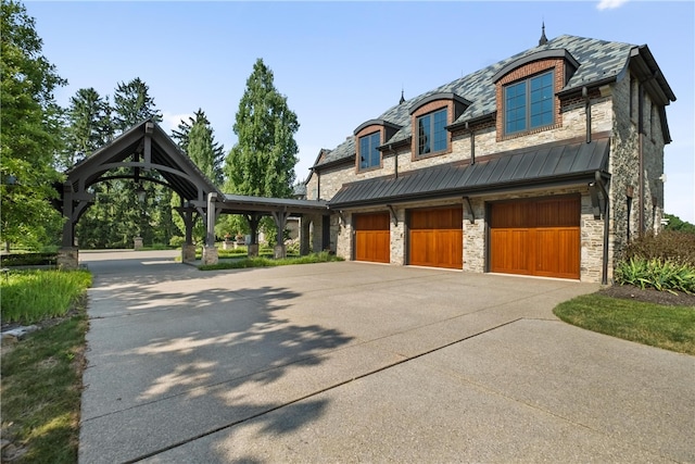 view of front of house with a garage