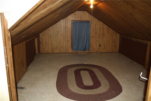 additional living space with vaulted ceiling