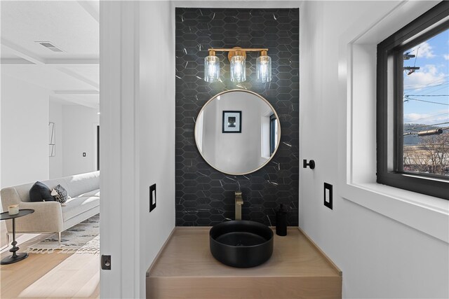 room details with light wood-type flooring