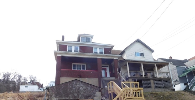 view of front of house featuring covered porch