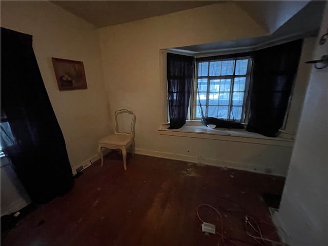 bedroom with dark hardwood / wood-style flooring