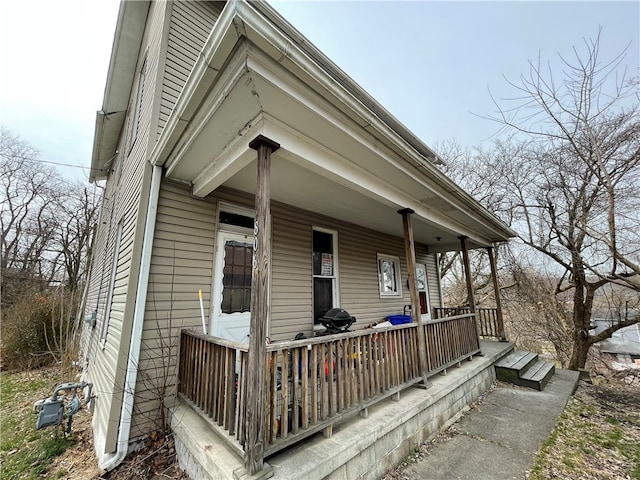 exterior space with a porch