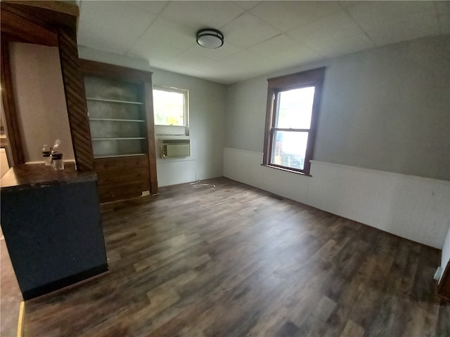 interior space with dark hardwood / wood-style flooring