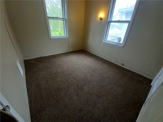 carpeted spare room featuring plenty of natural light