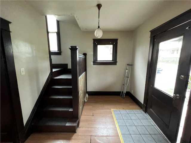 interior space with hardwood / wood-style floors