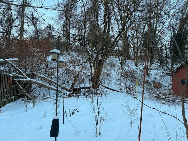 view of snowy yard