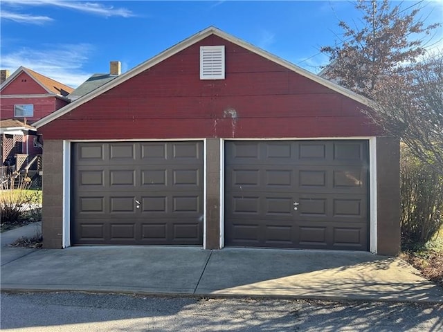 view of garage