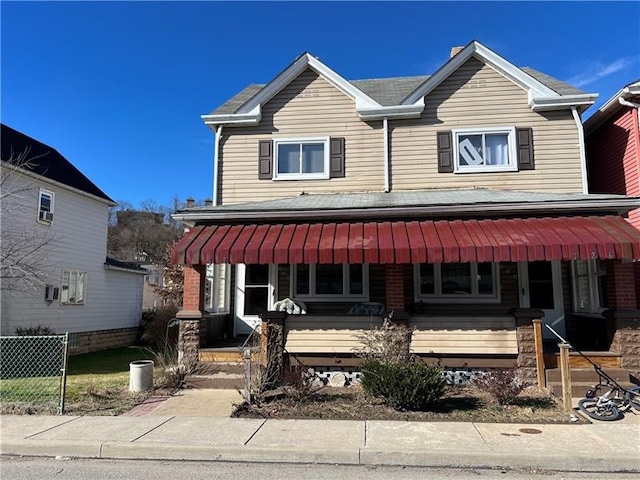 view of front of property with a porch