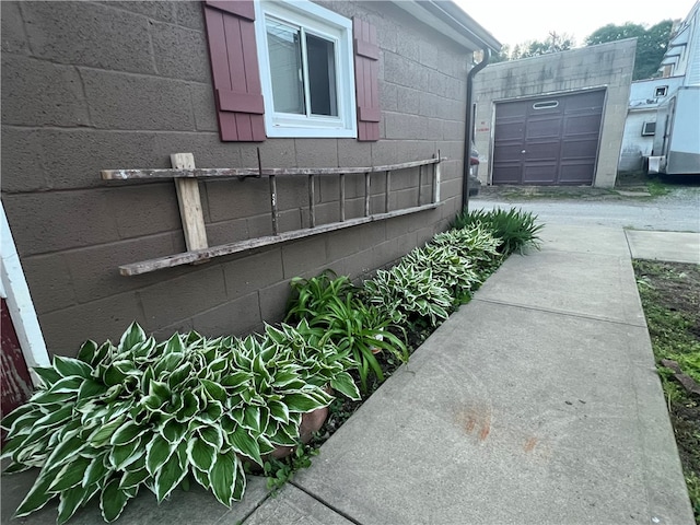 view of home's exterior with a garage