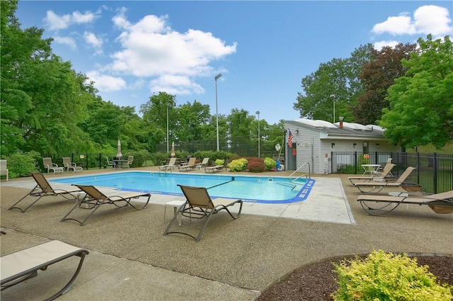 view of pool featuring a patio area